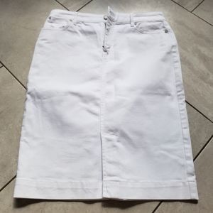 Talbots 8 Petite White Denim Skirt